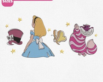 Alice In Wonderland Machine Embroidery File, Magic Kingdom Design (Instant Download)