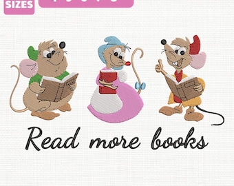 File per ricamo a macchina di Gus Gus della Disney, disegno di un libro di lettura Disney (download immediato)
