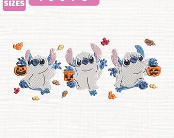 File per ricamo a macchina Disney Ghost Stitch Halloween, disegno Dolcetto o scherzetto (Download immediato)
