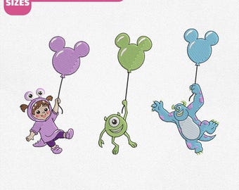 File per ricamo a macchina Disney Monster University, disegno Magic Kingdom (download immediato)