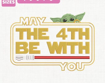 Che il 4 maggio sia con te! File per ricamo a macchina di Baby Yoda di Star Wars (download immediato)
