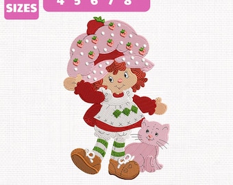Disney Strawberry Girl Machine Embroidery File, Magic Kingdom Design (Instant Download)