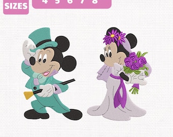 Mickey And Minnie Haunted Mansion Halloween Machine Embroidery File (Instant Download)