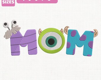 Disney Mom Monster University Machine Embroidery File, Magic Kingdom Design (Instant Download)