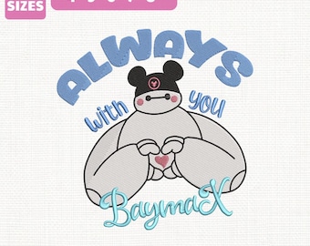 Disney Baymax Big Hero 6 Maschinenstickdatei Familienurlaub Design (Instant Download)