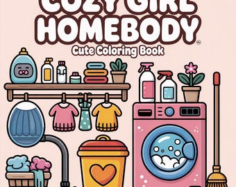 80 Cozy Girl Homebody Malseiten, Cozy Girl Homebody Malbuch, kaufen Sie 1 Welpen Malbuch KOSTENLOS, druckbare PDF-Datei.