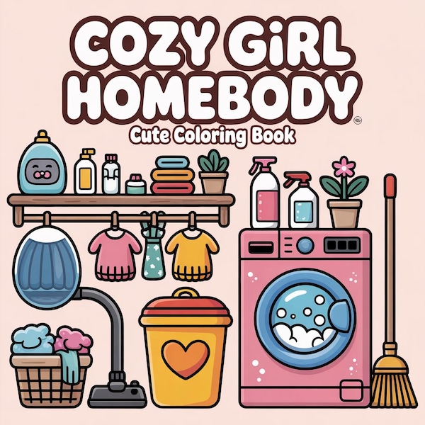 80 Cozy Girl Homebody Coloring Pages, Cozy Girl Homebody Coloring Book, Buy 1 Get Puppy Coloring Book FREE, Printable PDF File.