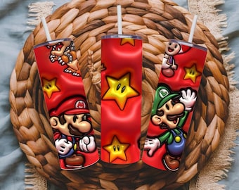 Super Mario Tumbler: 20oz Mario & Luigi Insulated Cup