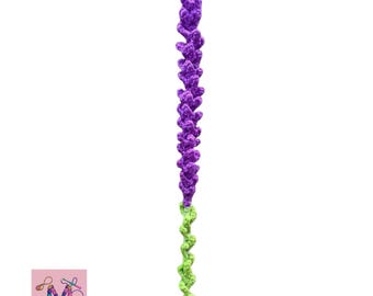 Handmade Crochet Lavender Stem: Realistic Floral Bouquet Decor