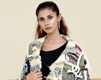 Custom Embroidered Denim Jacket| Personalized Streetwear | Unisex Handmade