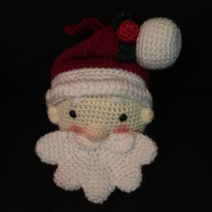 MAKE AN OFFER Hand crocheted Santa Ornament image 1