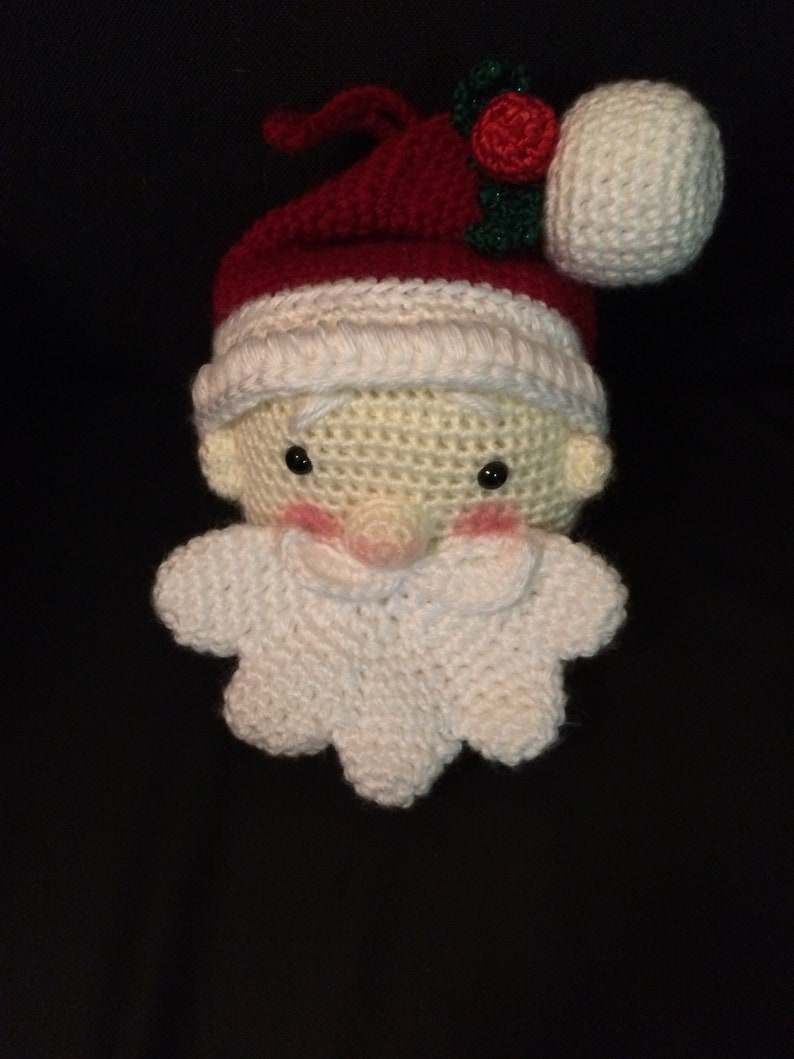MAKE AN OFFER Hand crocheted Santa Ornament image 5
