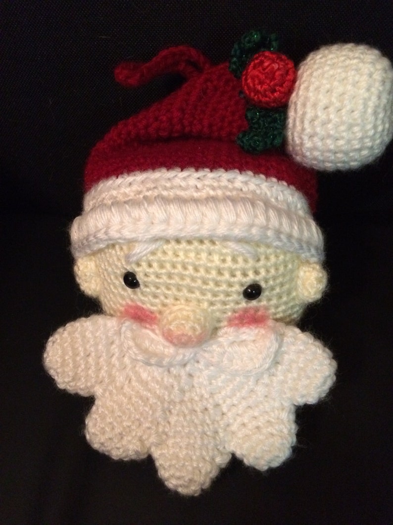 MAKE AN OFFER Hand crocheted Santa Ornament image 6