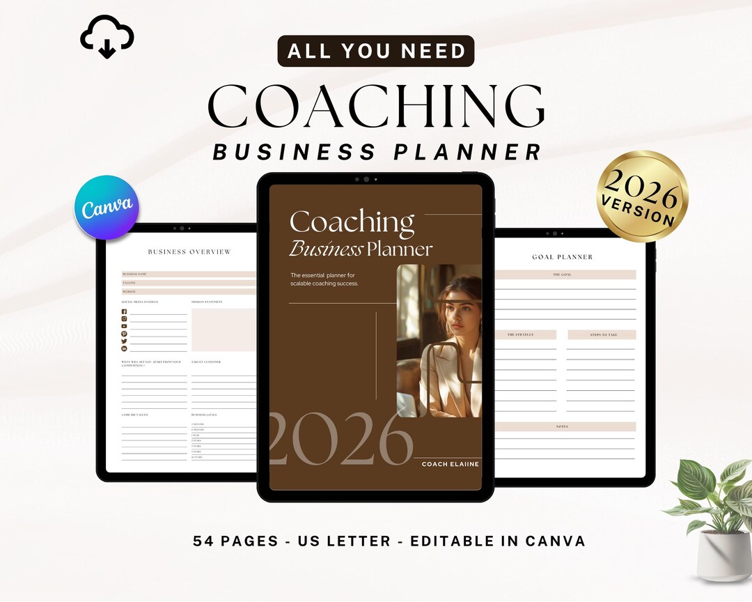 2026 Coach Business Planner | Easy Editable Canva Template | Coaching ...