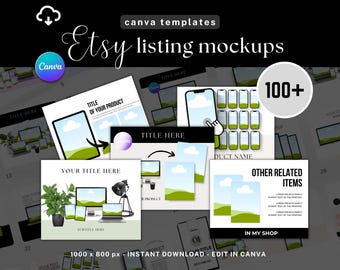 100+ Etsy Listing Mockups Canva Templates – Product Display Thumbnails (Instant Download)
