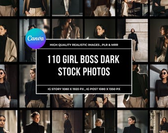 110 Dark Moody Girl Boss Stock Photos | Luxury Editorial Realistic Images (PLR MRR)