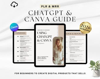 ChatGPT and Canva Guide for Beginners PLR MRR (How To Create Digital Product)