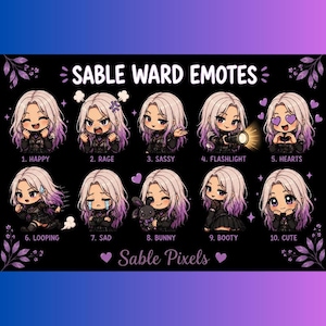 Sable Ward-inspirierte Chibi-Emotes: 10 verschiedene Emotes | Dead by Daylight-inspiriertes Twitch- und Discord-Emote-Paket
