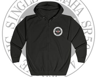 Yamaha SR500 THE BIG SINGLE Bikers Emblem Full-Zip Hoodie (A1 Series Jet Black Edition) ｜ BikersPremier