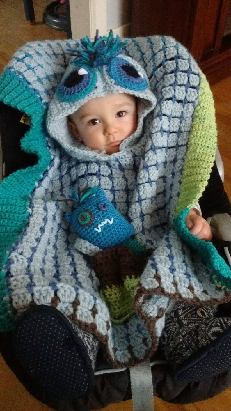 Monster Car Seat Poncho Crochet Pattern