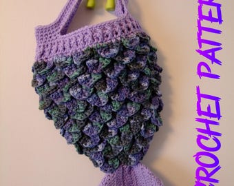 Mermaid Tail Tote Crochet Pattern, digital download