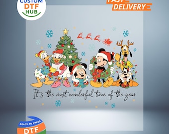 Disney Christmas DTF Transfer: Mickey and Friends Iron On Decal