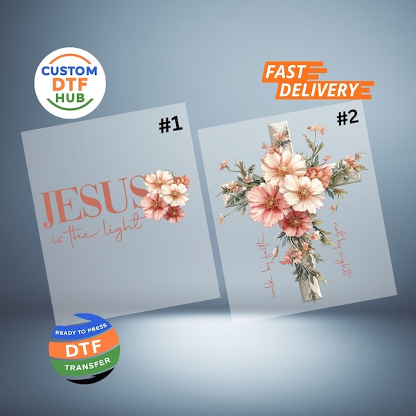 Jesus DTF Transfer: Bible Verse Print Iron On Ready To Press Christian Dtf