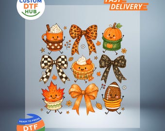 Coquette Tis The Season DTF Transfer, Hello Pumpkin Ready To Press, Thanksgiving Iron-On