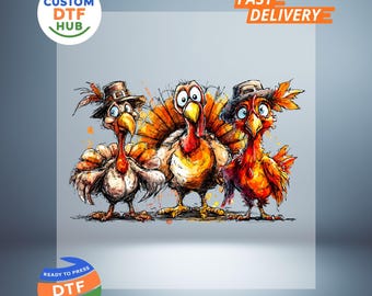 Transferencia de pavo divertido: Acción de Gracias de otoño lista para imprimir