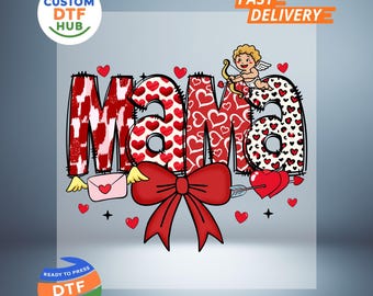 Valentine Mama Coquette DTF-overdracht Valentijnsdag Klaar om te drukken