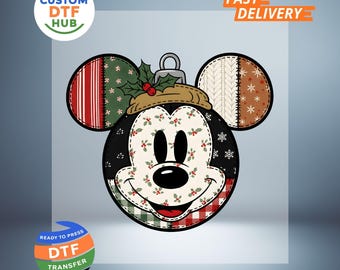 Mickey Christmas DTF Transfer: Ready To Press Iron On Decal