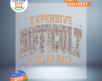 Duur Moeilijk en praat Terug Leopard DTF-overdracht: klaar om te drukken, Sarcastic Mama opstrijksticker