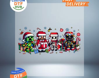 Gamer Christmas DTF Transfer: Christmas Ready To Press