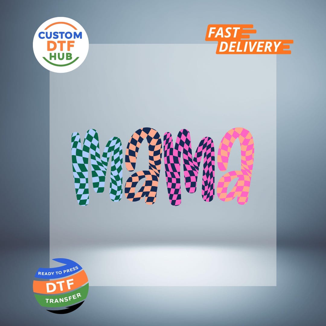Checkered Mama DTF Transfer: Mom Ready to Press Tshirt Transfer Iron on ...