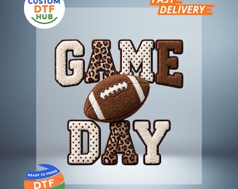 Game Day DTF Transfer, Leopard Football Mom Ready To Press, Polka Dots Sport Iron-On