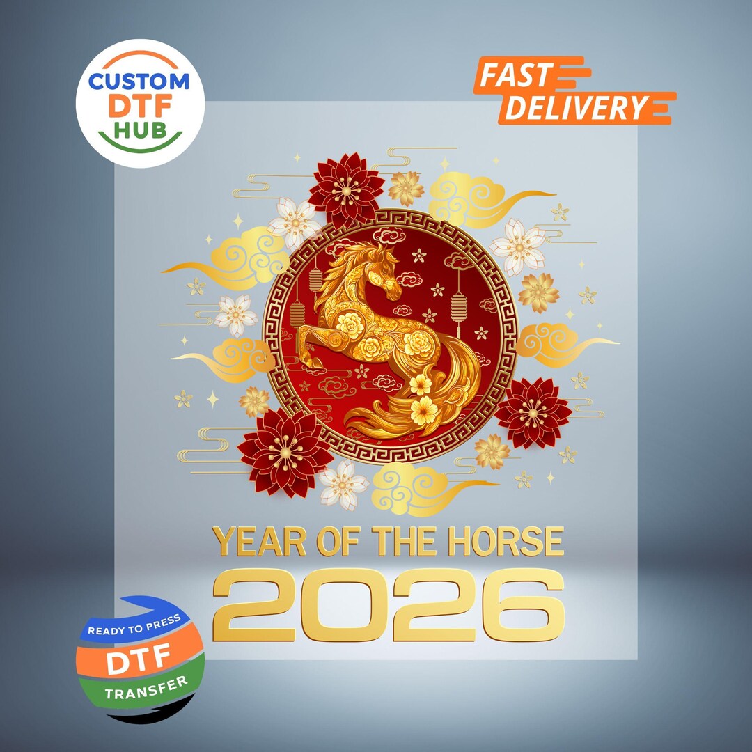 Year of the Horse 2026 DTF Transfer: Lunar New Year Ready to Press ...