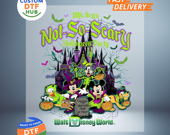Halloween Mickey DTF-overdracht: niet zo eng, klaar om te drukken, spookachtig seizoen opstrijkbare sticker
