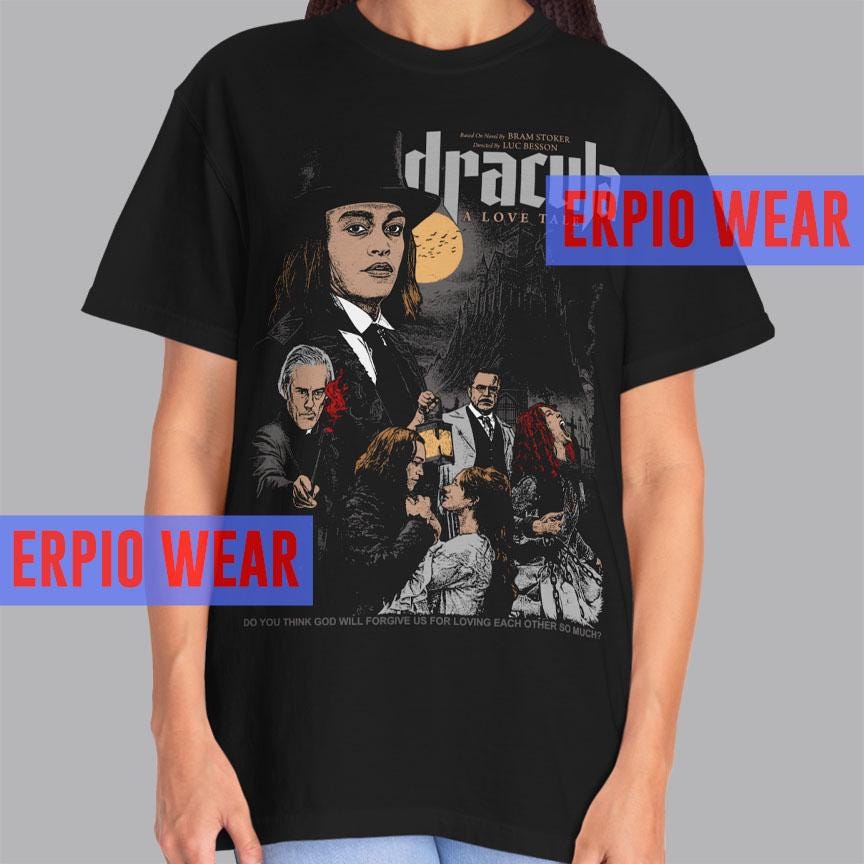 Dracula A Love Tale 2025 Movie T-shirt Bram Stoker & Luc Besson