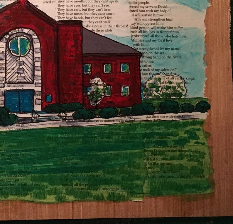 9x12, house, barn, illustration, made to order, from photo, collage image 5