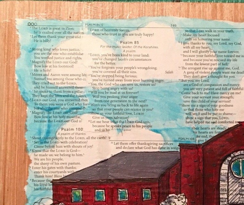 9x12, house, barn, illustration, made to order, from photo, collage image 4