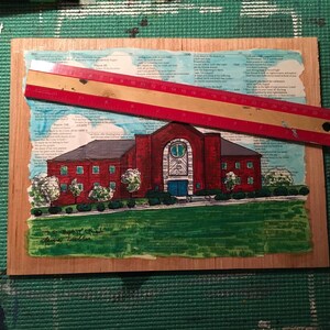 9x12, house, barn, illustration, made to order, from photo, collage image 6