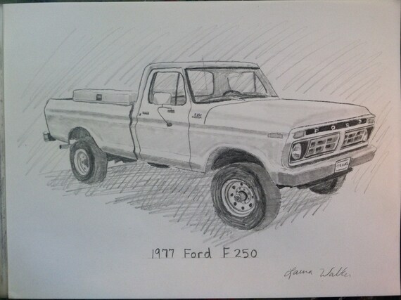 Truck Drawing Car Sketch Pencil Drawing Drawing Of A Etsy