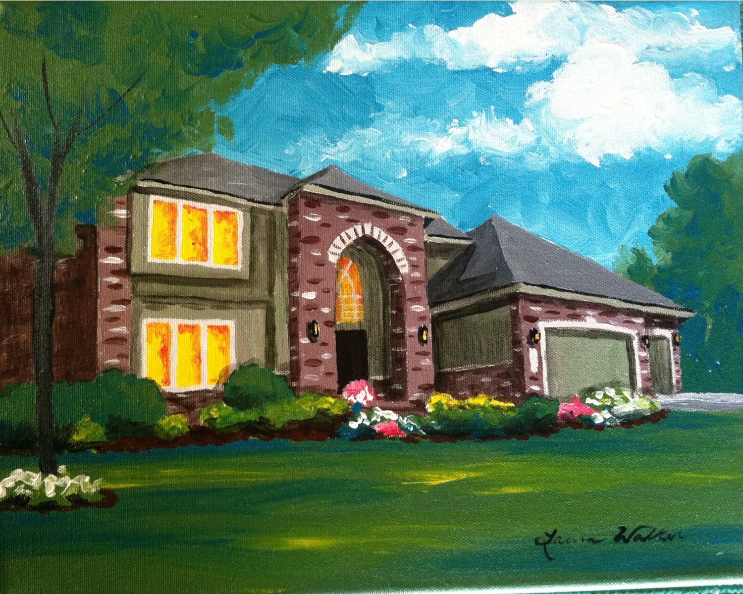 Custom Painting of House Acrylic House Painting 11x14 House Etsy