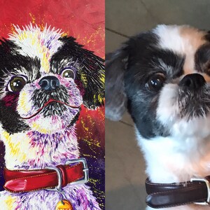 36x48, textured, acrylics, thick paint, pet portrait, custom painting of dog, made to order, from photo, pet, dog, cat image 4