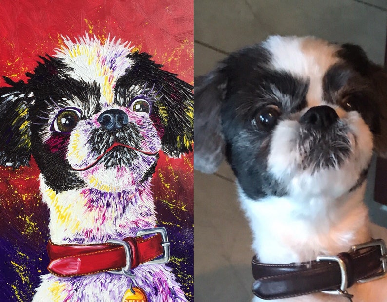 36x48, textured, acrylics, thick paint, pet portrait, custom painting of dog, made to order, from photo, pet, dog, cat image 4