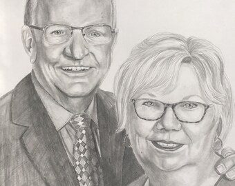 9x12, couple faces drawing, Drawing from photo, wedding, engagement, portrait, pencil portrait