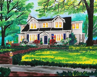 20x24, house, custom house painting, painting from photo ,house portrait, home, barn, acrylic