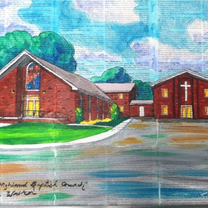 9x12, house, barn, illustration, made to order, from photo, collage image 7