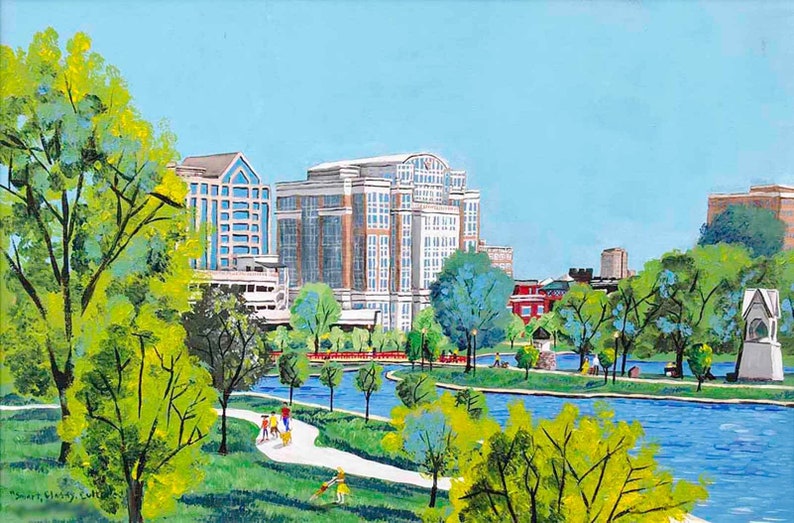 Huntsville Alabama painting city scene wall art wall Etsy