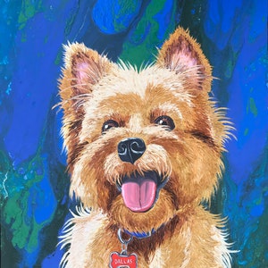 36x48, textured, acrylics, thick paint, pet portrait, custom painting of dog, made to order, from photo, pet, dog, cat image 1